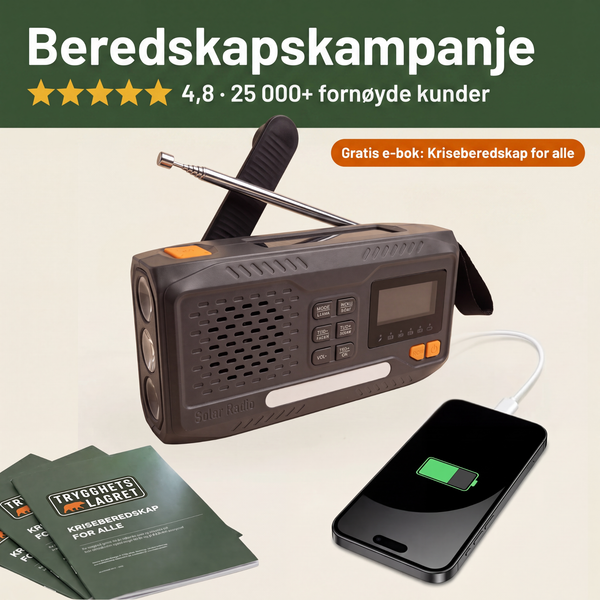 Nødradio – DAB/DAB+ med 4 500 mAh powerbank